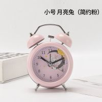 闹钟学生简约创意静音充电卡通闹铃时钟多功能金属儿童夜光小闹表 3寸金属粉色小兔(卡通款)