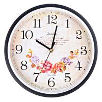 静音挂钟客厅钟表卧室现代简约石英钟表家用时钟创意时尚挂表 欧式优雅黑(中号26CM)