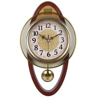 静音挂钟创意时尚石英钟表简约时钟客厅卧室钟表现代挂表 27*46厘米763木纹