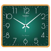 静音挂钟客厅挂墙石英钟表卧室钟表简约时钟现代创意家用挂表 30*34金边翡翠数字款