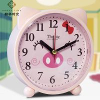 儿童闹钟卡通可爱大音量会说话小学生男女童夜光多功能静音小闹铃 小号小猪款[不唱歌 没有夜灯]