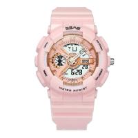 独角兽手表女学生韩版简约运动防水夜光闹钟ins中学生少女原宿风 8022樱花粉