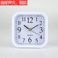 卡通闹钟学生宿舍必备创意可爱小闹钟床头台钟初中小学生定时闹钟 [正方形白色]