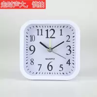 卡通闹钟学生宿舍必备创意可爱小闹钟床头台钟初中小学生定时闹钟 [正方形白色]