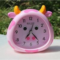 多功能创意小皇人可爱会说话卡通儿童静音打铃闹钟贪睡小夜灯唱歌 粉红小奶牛