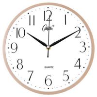 静音挂钟客厅钟表简约家用壁挂石英钟创意万年历时尚钟表 26厘米金色855