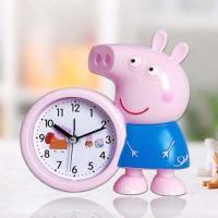 闹钟学生小猪佩奇卡通儿童闹钟床头表创意可爱简约闹钟书桌小闹钟 7033 蓝色