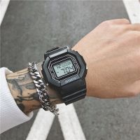 五虎上将动漫海贼王火影忍者手表男高档帅气韩版潮流电子表女学生 方形全黑 仅手表