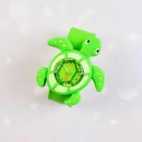 绿水龟儿童手表男卡通奥特曼玩具手表女小学生啪啪圈幼儿园电子表 绿水龟