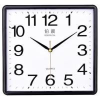 电子挂钟客厅卧室钟表创意静音个性时尚日历时钟大石英钟家用 29*30黑色 12英寸(直径30.5厘米)