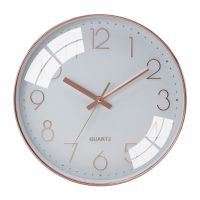 挂钟静音客厅现代简约个性大气时钟表家用卧室创意时尚挂表石英钟 电镀玫瑰金