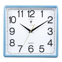 静音挂钟现代简约时钟客厅家用钟表卧室电子大气石英钟挂表 普通款 28*30cm70043蓝色