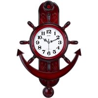 船舵摇摆挂钟奥宇欧式静音石英钟客卧钟表大号挂表壁钟装饰钟表 古红819