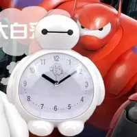 语音会说话大白创意时尚个性卡通学生儿童闹钟夜光静音可爱电子钟 8839大白不静音[懒猪]