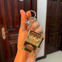 个性创意游戏机解压创意钥匙扣挂件男女送闺蜜礼物书包情侣钥匙链 水果机(金色