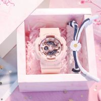 网红独角兽ins手表女学生韩版简约可爱少女运动防水多功能电子表 樱花粉玫瑰金 自用款（收藏关注送电池）