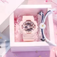 网红独角兽ins手表女学生韩版简约可爱少女运动防水多功能电子表 樱花粉玫瑰金 自用款（收藏关注送电池）