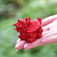 天然朱砂龙龟摆件镇宅招财辟邪开运防小人桌面室内装饰工艺品 朱砂龙龟摆件