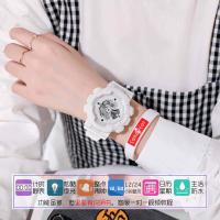动漫海贼王联名涂鸦款手表男女中小学生韩版夜光闹钟运动电子表女 海贼迷娜美款纯色(白色) 关注店铺送同款手环+小礼物