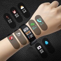 运动智能手环男多功能韩版简约跑步手表女学生黑科技电子表潮 曜石黑【天气提醒 短信接收】