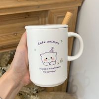 杯子生日礼物盒装女生闺蜜创意情侣送女朋友姐妹男实用少女有意义 手绘蓝猫(盖+竹勺+400ml)