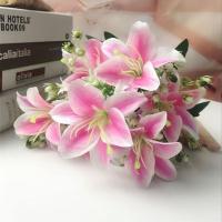 仿真花百合花玫瑰假花塑料花室内家居客厅塑料花餐桌摆件花艺装饰 优雅百合粉色单束(不带花瓶)