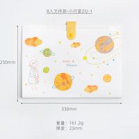 8入文件袋 试卷收纳档案可爱小清新学生学习用品初中潮流 8入文件袋-小行星ZQ-1