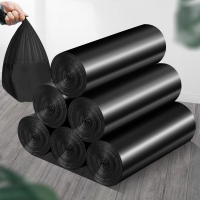 垃圾袋家用黑色加厚平口大号一次性塑料袋厨房学生宿舍垃圾收纳袋 43*48cm 100只装[颜色随机] 常规