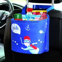 车载垃圾桶挂式折叠置物桶箱汽车内用品卡通多功能创意车上收纳袋 潜水海盗-(铝膜款)