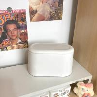 *片片吖*ins风桌面按压式小垃圾桶可爱收纳盒卧室宿舍少女心家用 按压垃圾桶白色