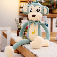 猴子毛绒玩具长臂猴公仔可爱小猴子布娃娃丑萌玩偶睡觉抱枕礼物 绿色 全长40厘米