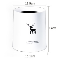 垃圾桶家用桌面可爱少女卧室小型号桌上迷你双层网红茶几创意无盖 白色