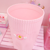 可爱少女心粉色大号翅膀星星卡通粉色垃圾桶居家粉嫩垃圾桶杂物桶 翅膀星星垃圾桶