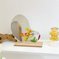 送镜子涂鸦笔 韩国ins同款不规则镜子桌面化妆镜宿舍台式单面镜 不规则镜子+笔