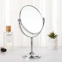 台式化妆镜宿舍梳妆小镜子随身折叠公主镜女书桌面学生旋转双面镜 椭圆形