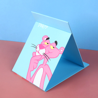 台式桌面可爱少女心镜子便携镜子宿舍梳妆镜韩国卡通折叠可立化妆 粉红豹