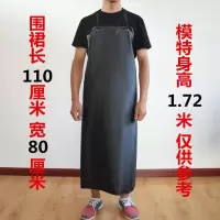 防水防油耐酸碱围裙黑红双层复合耐油 厨房加大加厚PVC皮围裙围腰 黑红复合围裙