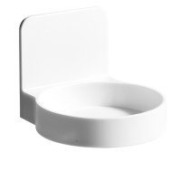 卫生间置物架壁挂墙壁浴室洗手台镜前放刷牙杯沐浴露洗手液收纳架 白色