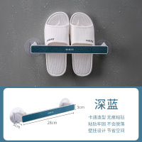卫生间置物架壁挂式学生宿舍浴室免打孔浴巾架洗家用拖鞋架 深蓝单个