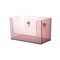 免打孔浴室卫生间置物架柜壁挂厕所洗发水化妆品墙上收纳整理塑料 【1只装】♥酒红色●北欧风●免打孔●沥水型