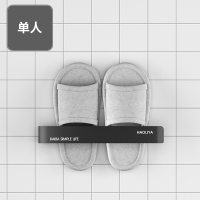 浴室拖鞋架壁挂卫生间墙壁挂式鞋子收纳神器厕所免打孔鞋架置物架 单人-黑色-无钩