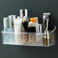 卫生间置物架壁挂厕所洗漱台浴室洗手间墙上免打孔化妆品收纳神器 透亮白
