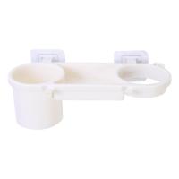 无痕粘贴免打孔吹风机架强力浴室置物架卫生间电吹风架子收纳架 米白色