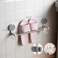 浴室拖鞋架壁挂免打孔凉鞋鞋子挂架收纳置物架卫生间厕所鞋架神器 [免打孔1双款]送6挂钩+1拖把架