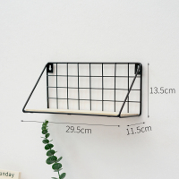 免打孔墙上置物架床头卧室墙壁挂篮厨房卫生间墙面宿舍神器收纳架 黑色带网板小号 1层