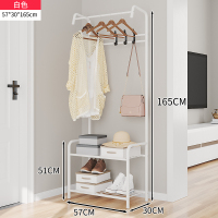 简易衣架落地卧室衣帽架挂衣服架子衣柜收纳置物架创意收纳神器 白色款