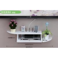 新款电视机顶盒置物架壁挂免打孔客厅墙上隔板卧室路由器收纳盒 (特价)双层圆弧B促销款 每ID限购一件