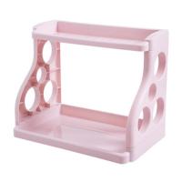 厨房调料置物架台面省空间油盐酱醋调料盒瓶收纳架双层调味品架子 粉色