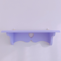 ins风少女心小清新花边墙壁挂墙置物架 木制玄关卧室衣帽架收纳架 紫 爱心置物架 1层