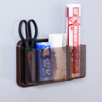 冰箱挂架厨房置物架冰箱架收纳架冰箱侧边侧磁铁壁挂塑料创意家用 透明咖啡-B款磁铁盒